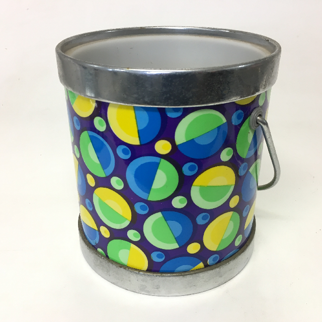 ICE BUCKET, 1960s Purple Blue Yellow Pattern